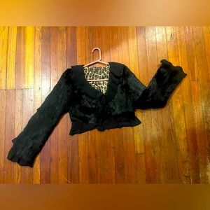 Genuine Rabbit Fur shrug jacket.. Size Large.